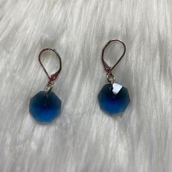 Silver and Sapphire Earrings and Hairpins Set - Picture 2 of 4